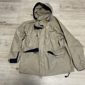Timberland Jacket Weather Gear Hooded Nylon Jacket 4 Pocket Mens L‎ Vtg 90s
